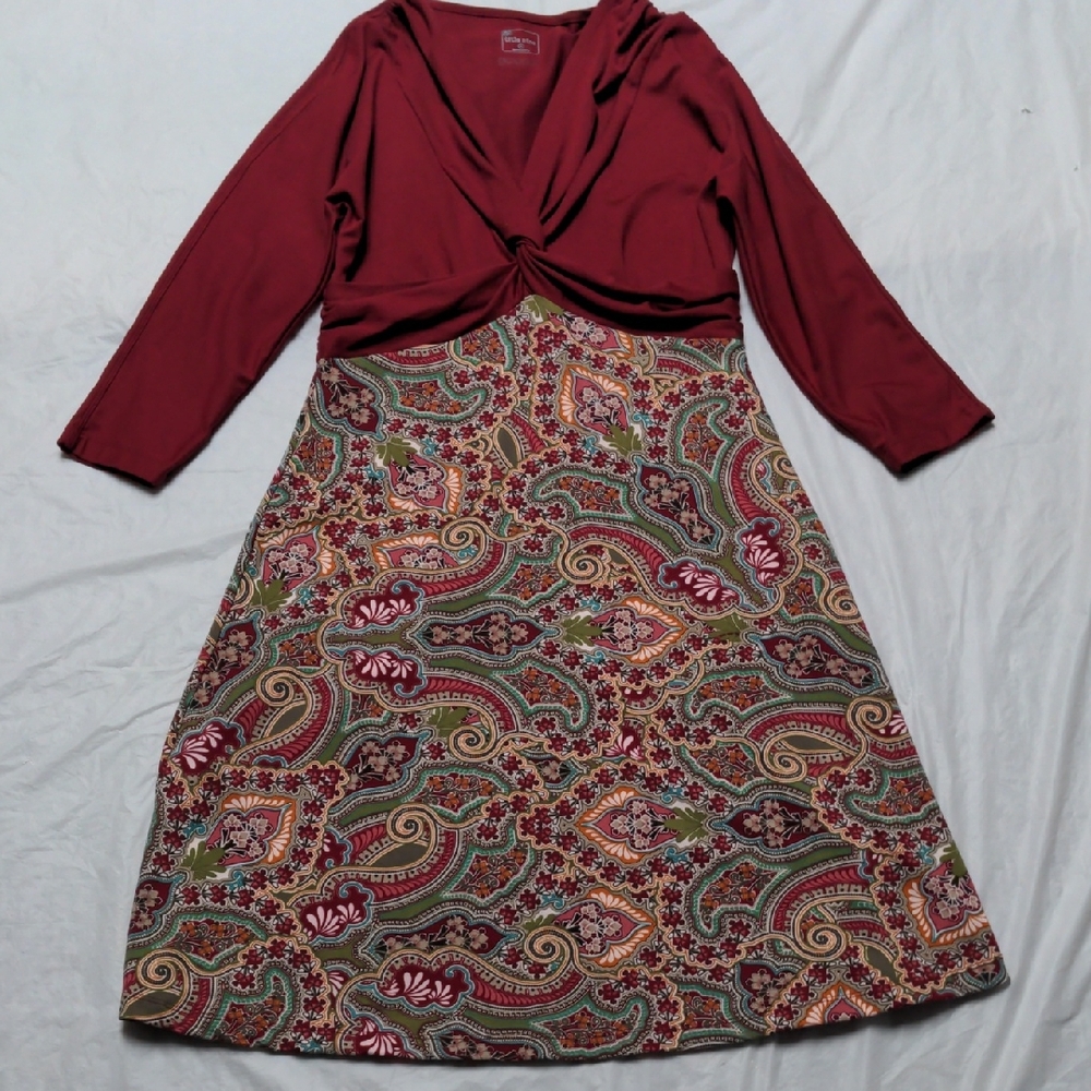 Title Nine Paisley Print Twist Front Athletic Dress Size Small